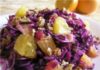 Салат с красной капустой, апельсином и орехами