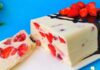 Творожный торт без выпечки с клубникой