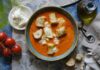 Суп из помидоров с моцареллой и кростини из Сорренто, пошаговый рецепт с фото