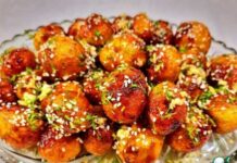 Молодой картофель в медово-соевом соусе